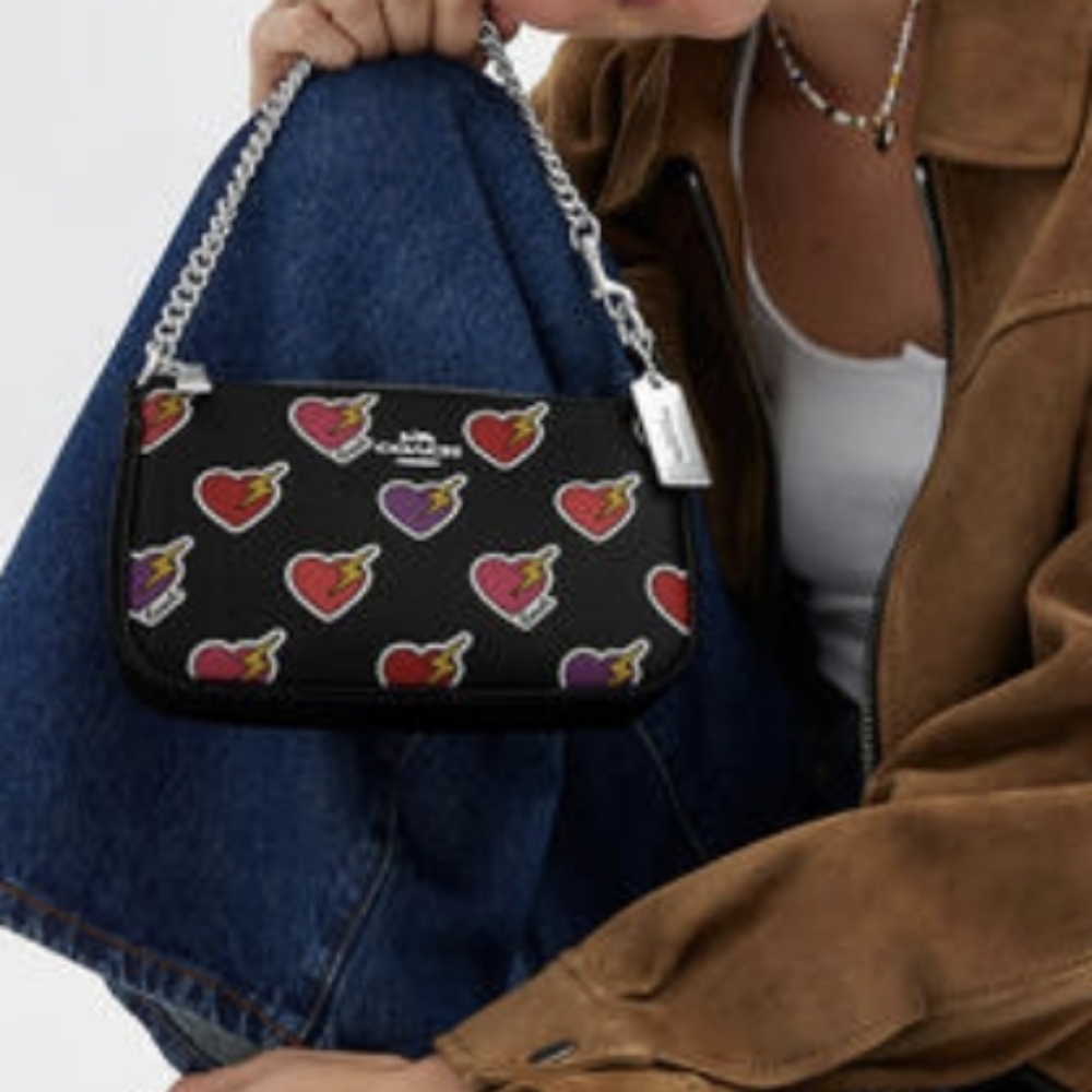 Coach Nolita 19 With Heart Bolt Print NWT